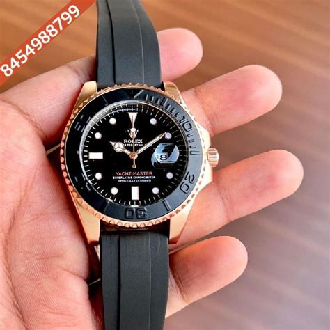 rolex yacht master rose gold rubber strap
